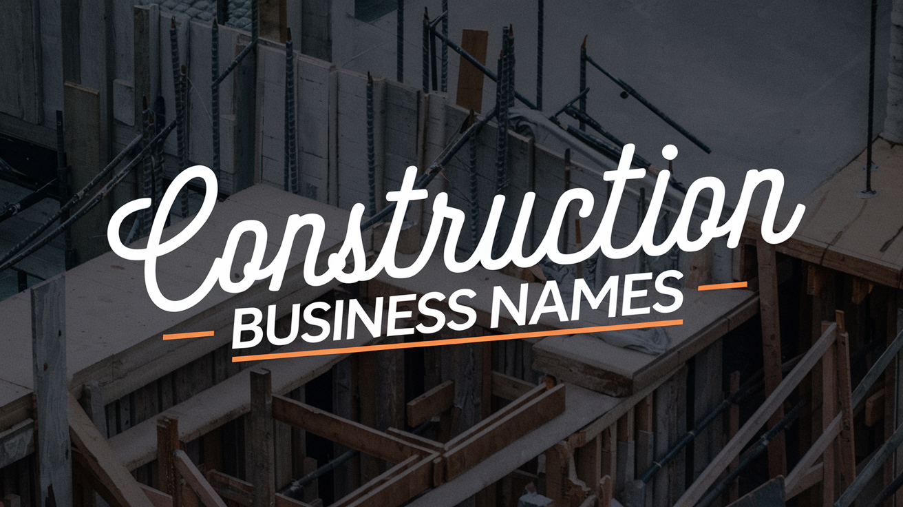 Construction business name ideas created with Zarla