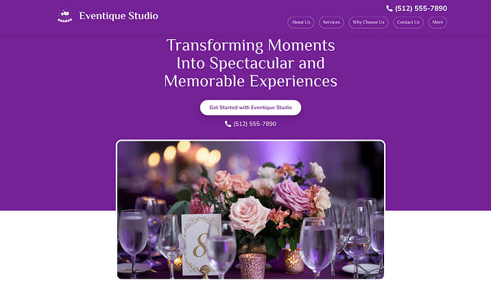 Event Planner website builder from Zarla