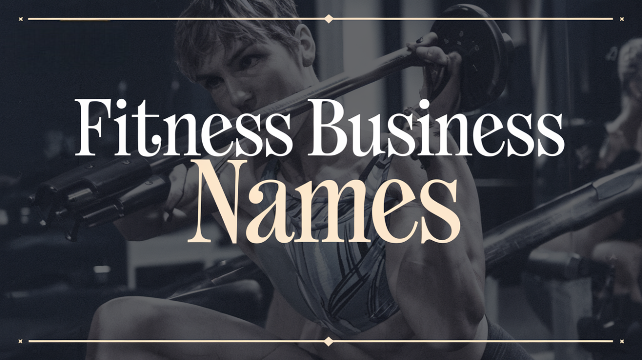 Fitness business name ideas created with Zarla
