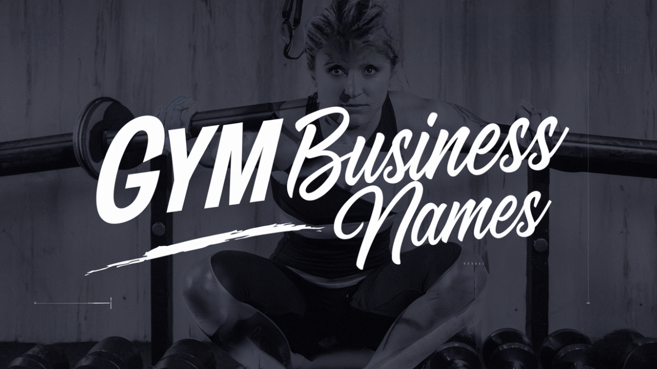 Gym business name ideas created with Zarla