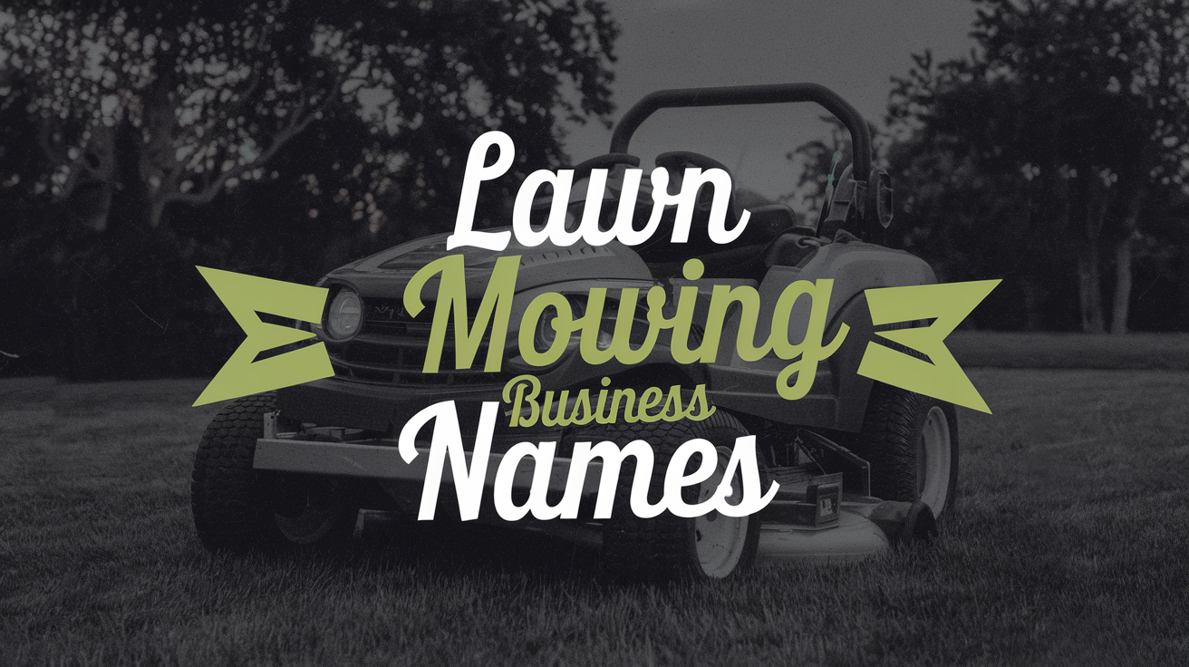 Lawn mowing business name ideas created with Zarla