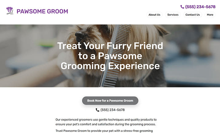 Pet grooming website builder.