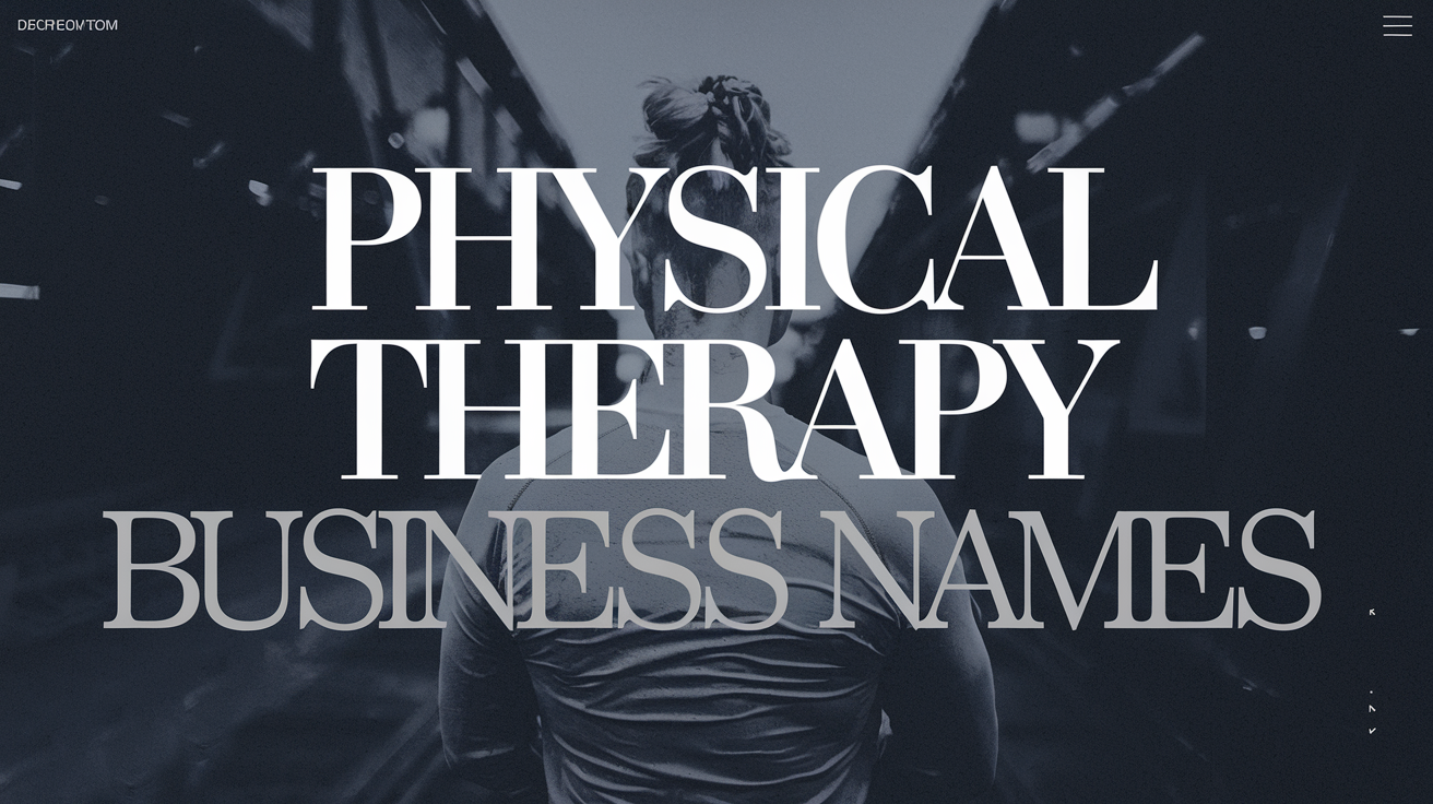 Physical therapy business name ideas created with Zarla