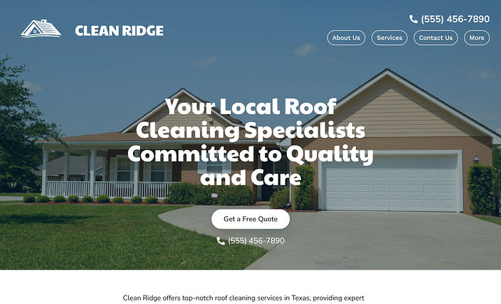 Roof Cleaning Website Builder
