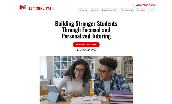 Tutoring website builder from Zarla