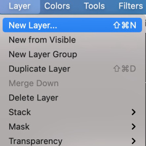 Crie uma nova camada.
