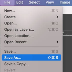 Crie um arquivo salvo.