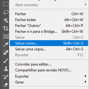 Crie um arquivo salvo.