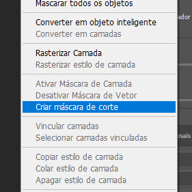 Crie uma máscara de corte.