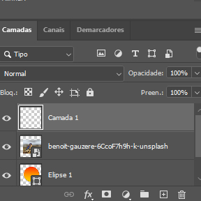 Crie uma nova camada.
