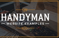 The image of handyman tools with overlaying text that reads "Handyman Website Examples"