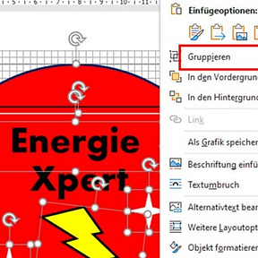 Gruppieren Sie die Elemente.