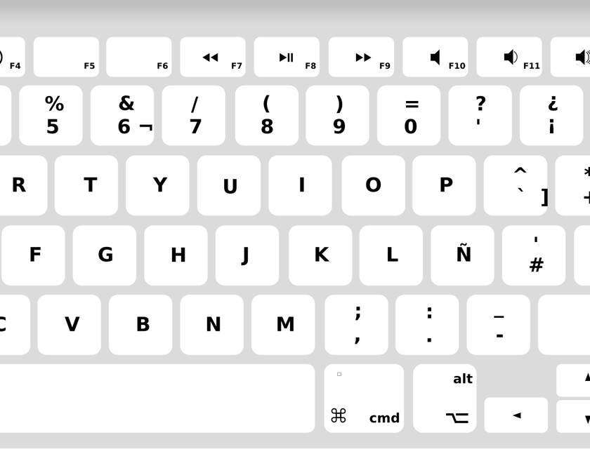 El teclado en español de una computadora en un logotipo con la letra Ñ.