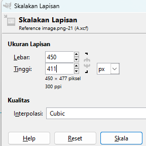 Ubah ukuran gambar referensi.