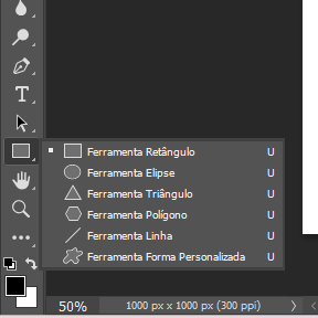 Selecione a ferramenta de formas.