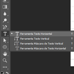 Selecione a ferramenta de texto.