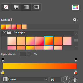 Selecione um degradê.