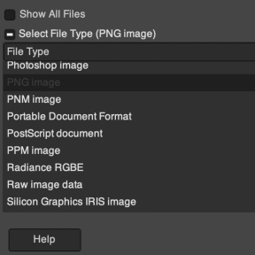 Selecione um formato de arquivo.