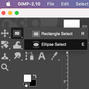Selecione a ferramenta "Seleção elíptica".