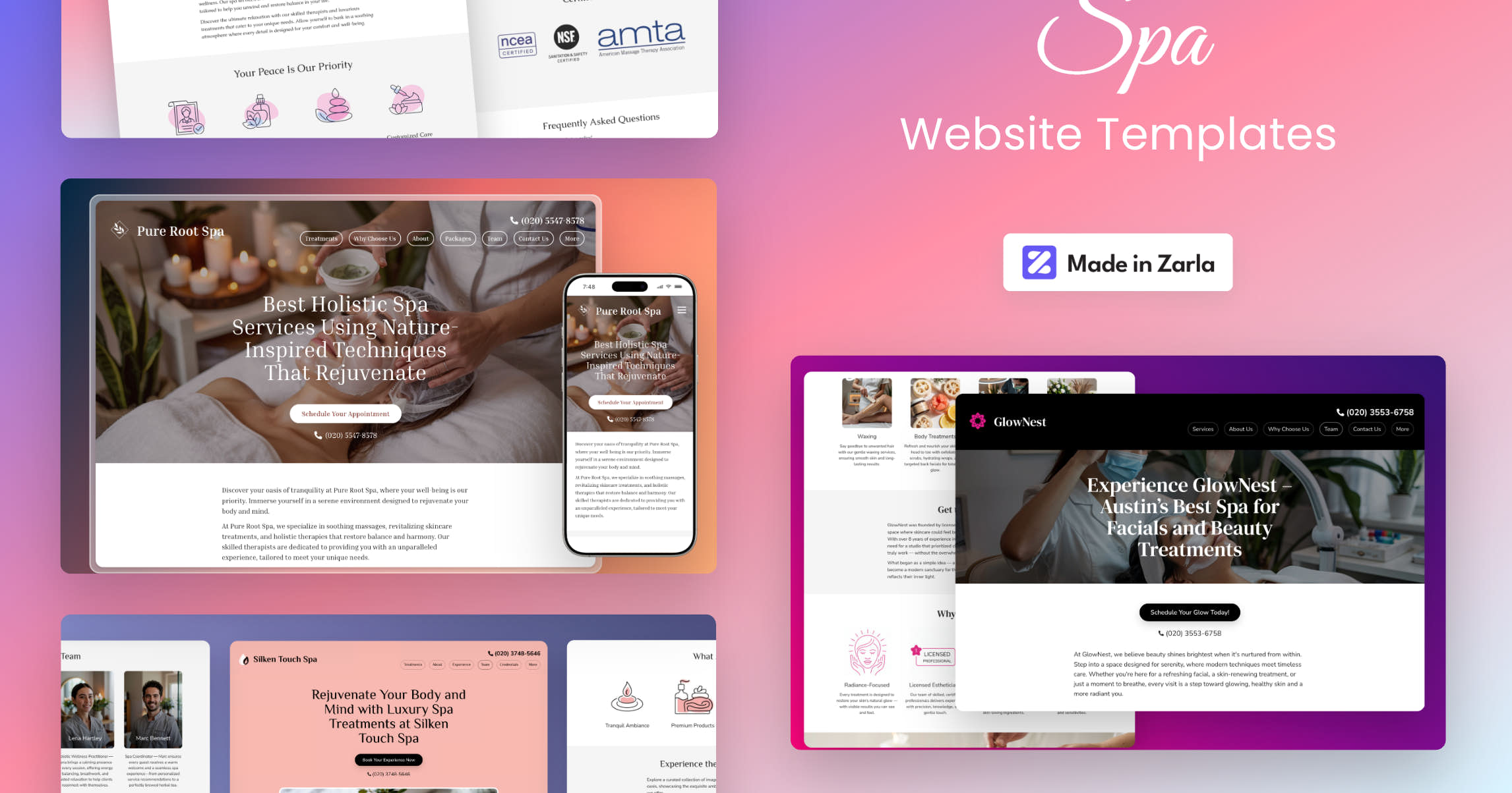 Free spa website templates for health & wellness centers, and massage