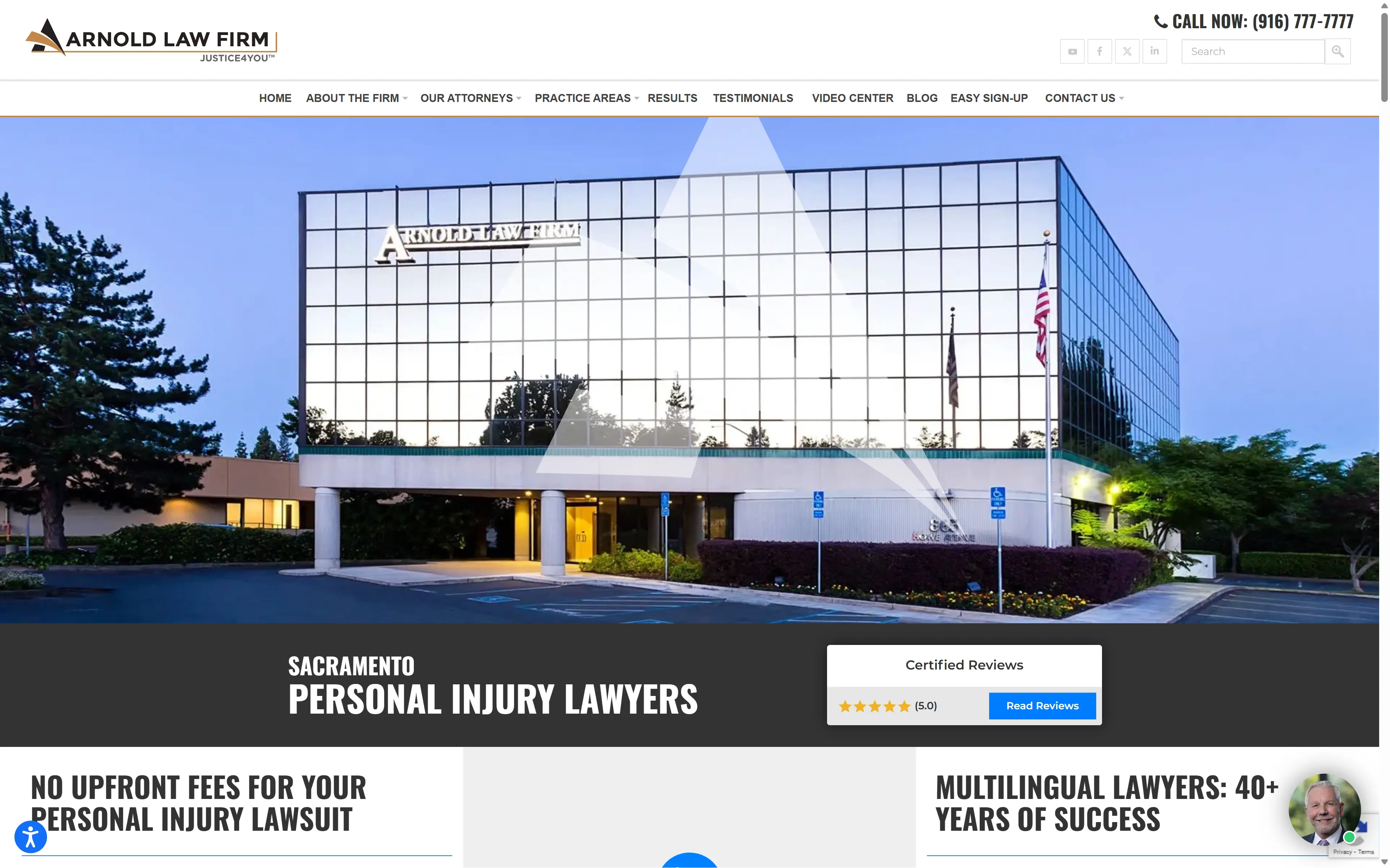 desktop screenshot of website Arnold Law Firm