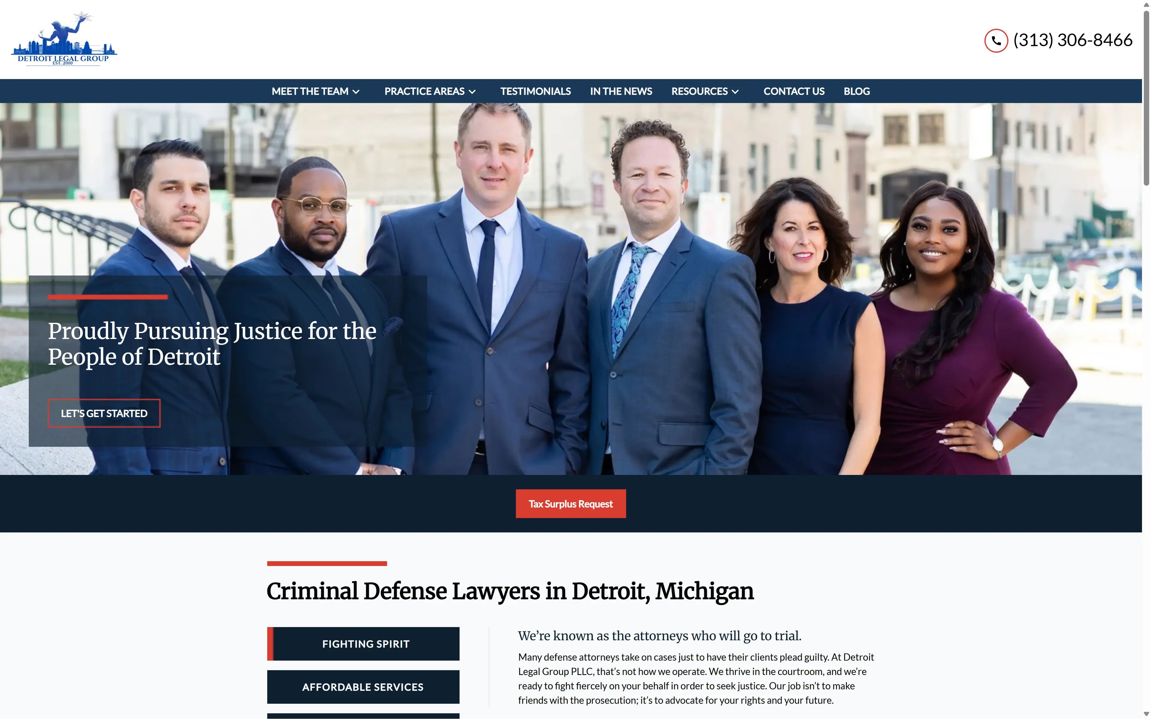desktop screenshot of website Detroit Legal Group PLLC
