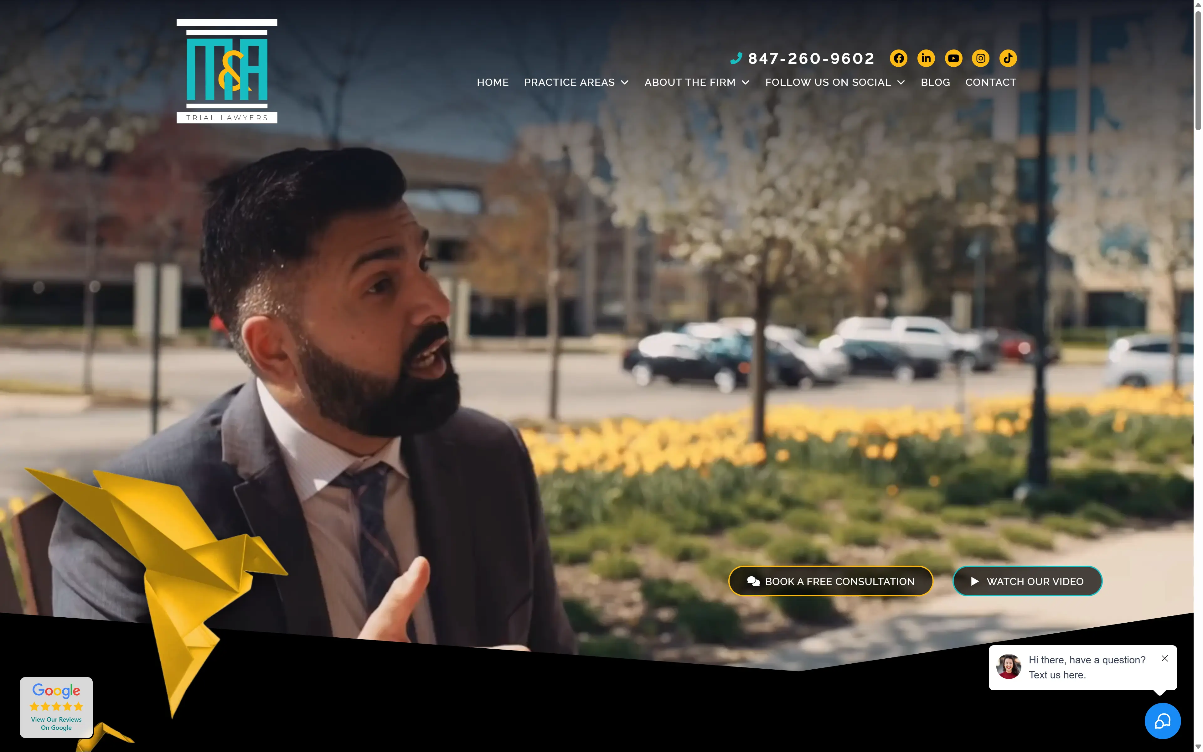 desktop screenshot of website M&A Law Firm, P.C.