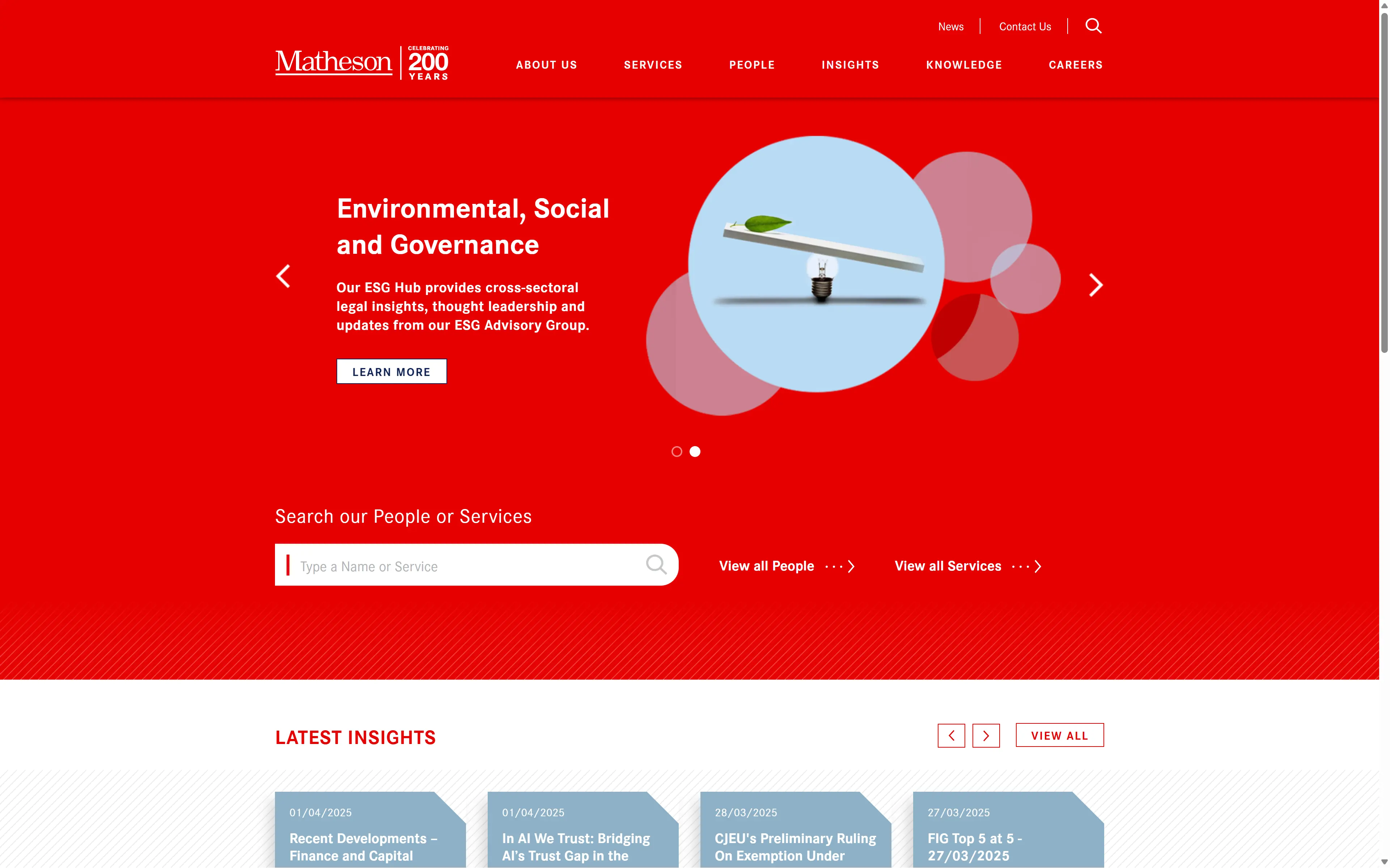 desktop screenshot of website Matheson