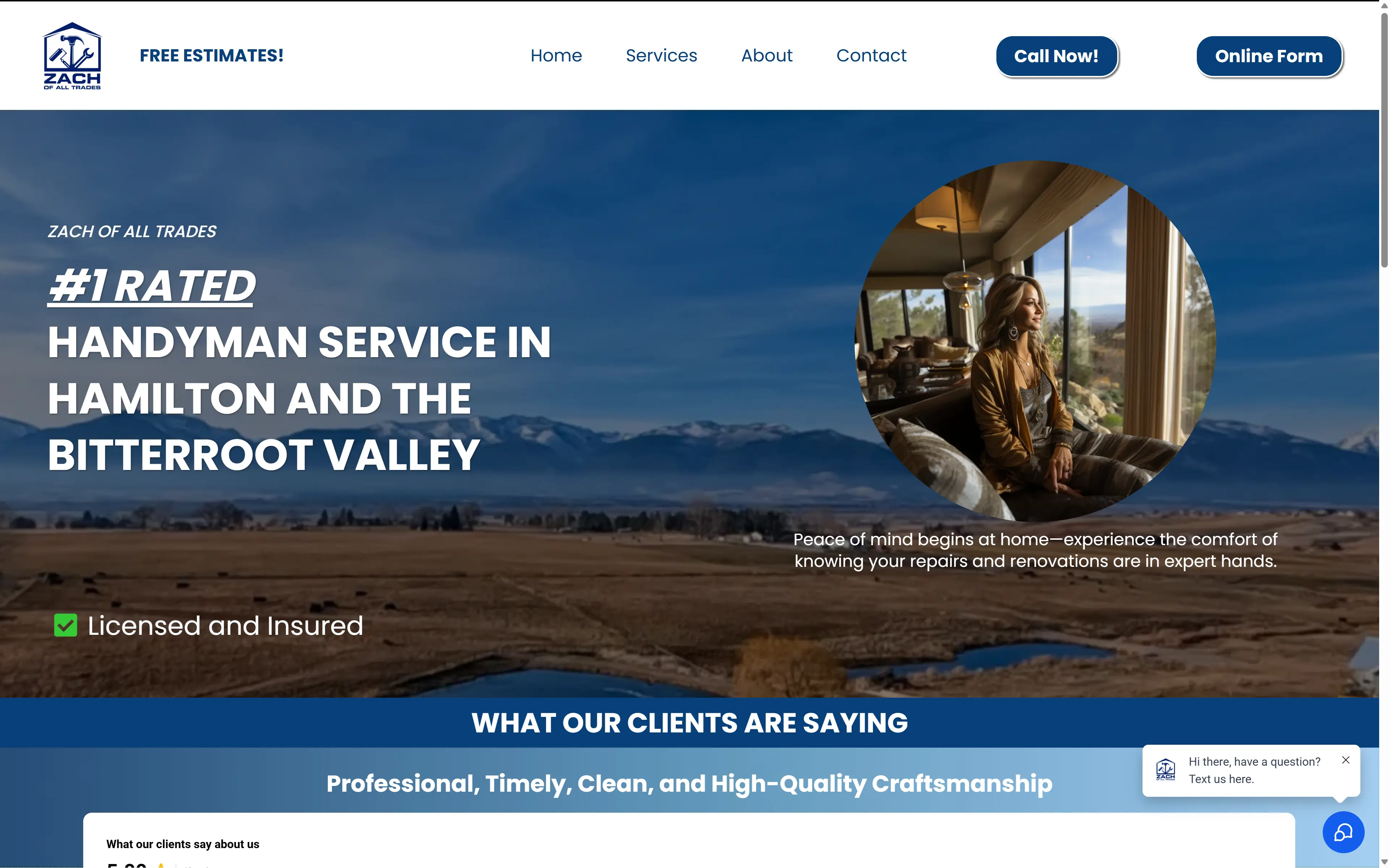 desktop screenshot of website Zach of All Trades