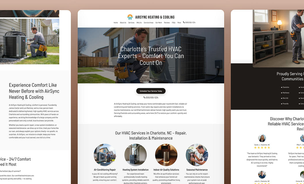 AirSync Heating & Cooling HVAC Website Template
