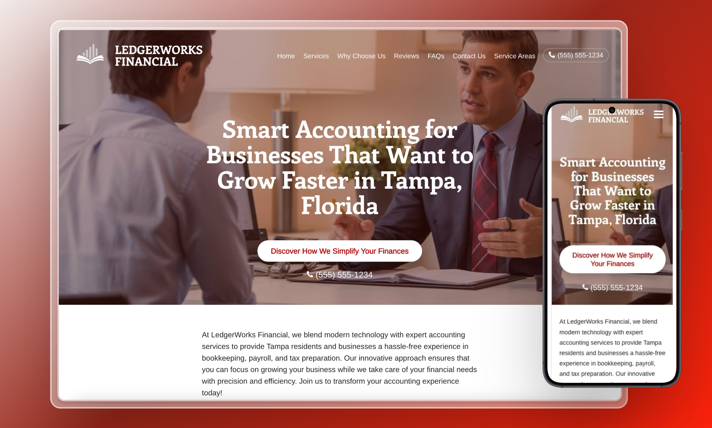 Preview of website template LedgerWorks Financial