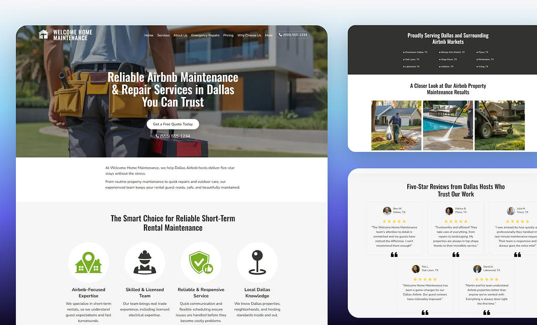 Home Maintenance Airbnb Website Template