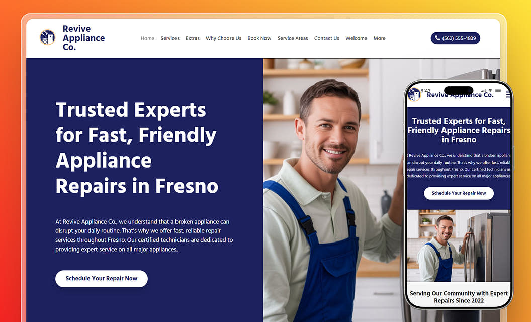 Revive Appliance Co. Appliance Repair Website Template