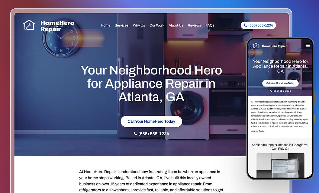 HomeHero Repair Appliance Repair Website Template