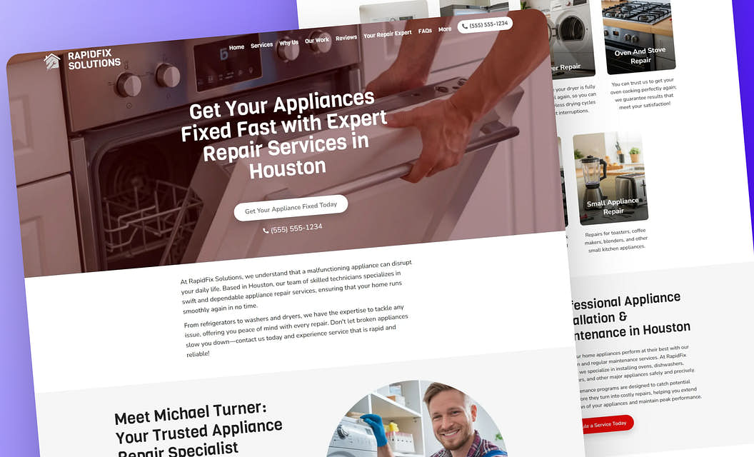 RapidFix Solutions Appliance Repair Website Template