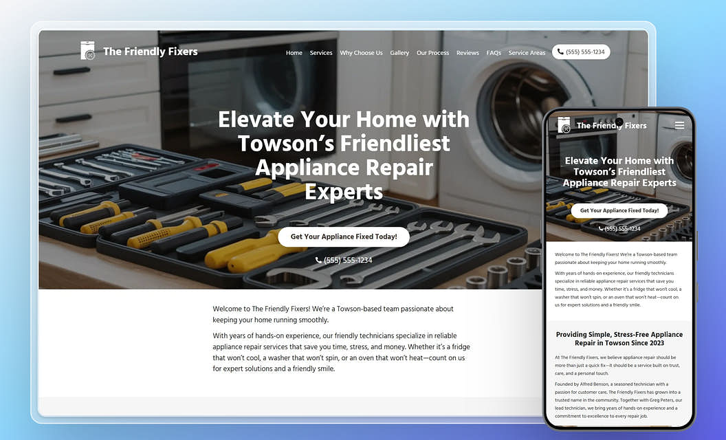 The Friendly Fixers Appliance Repair Website Template