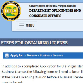 Apply for a U.S. Virgin Islands business license.