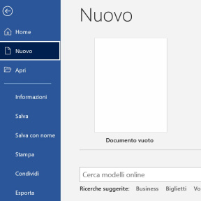 Apri un documento vuoto.