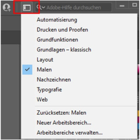 Wechseln Sie den Arbeitsbereich.