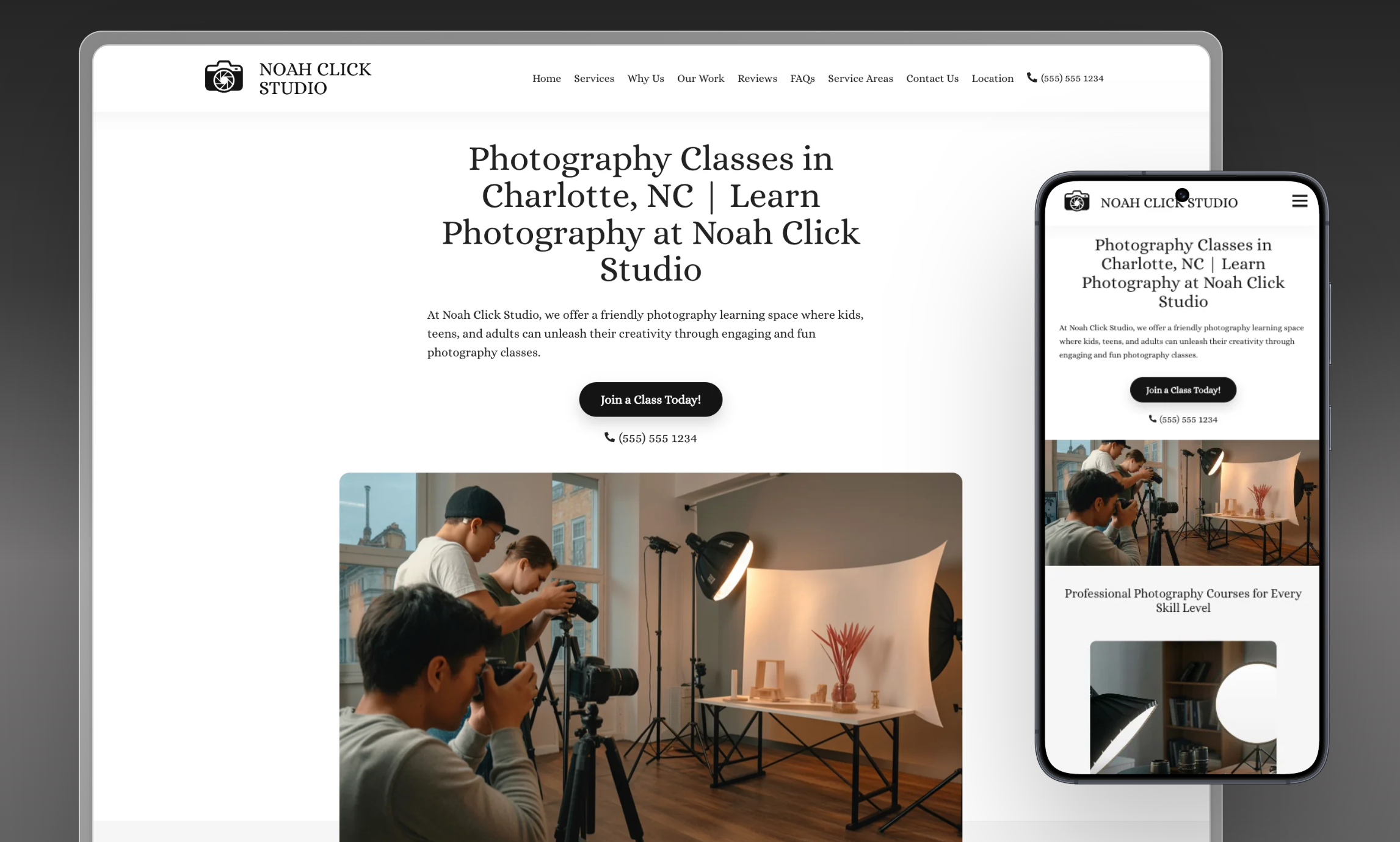 Preview of website template Noah Click Studio