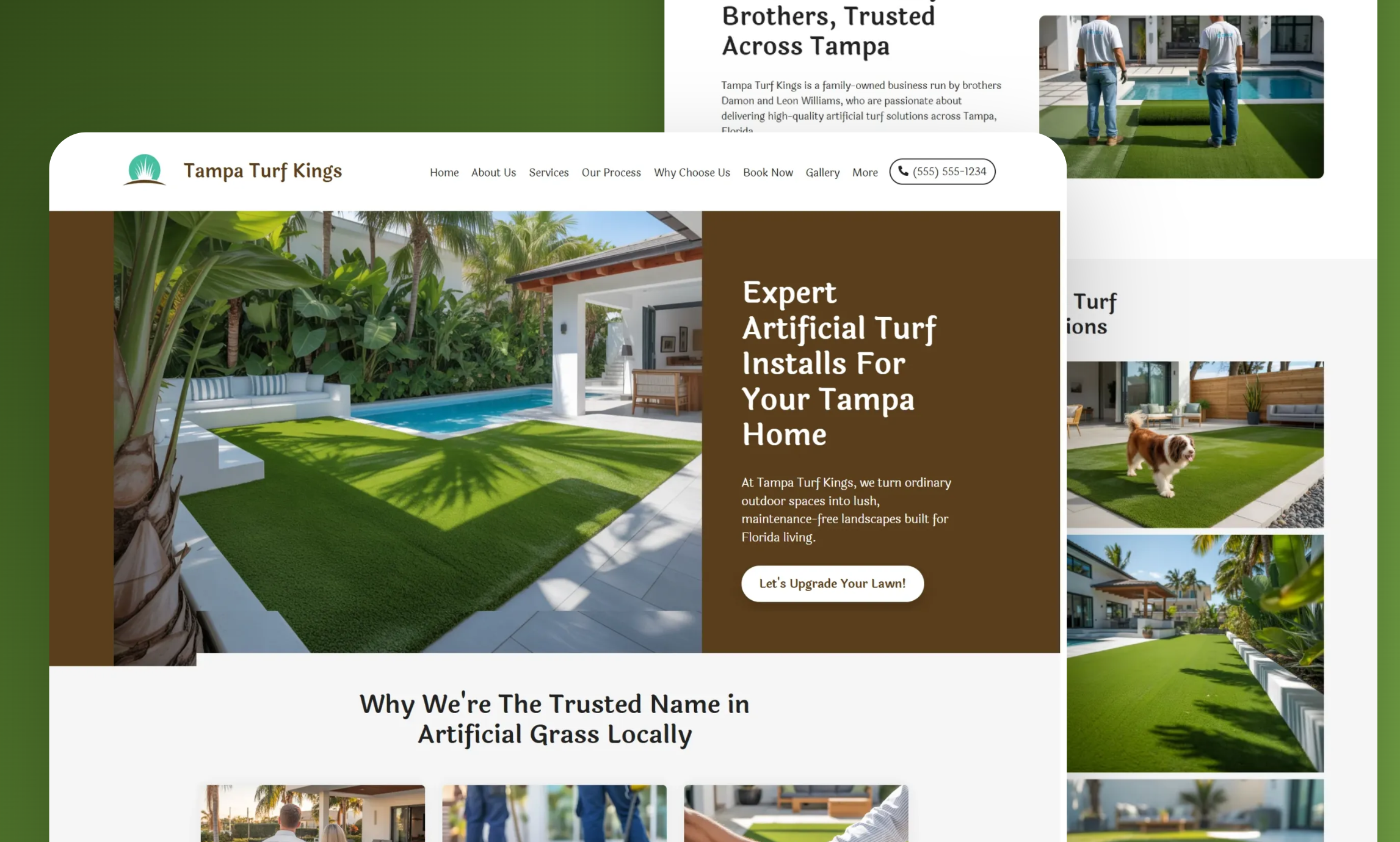 Preview of website template Tampa Turf Kings