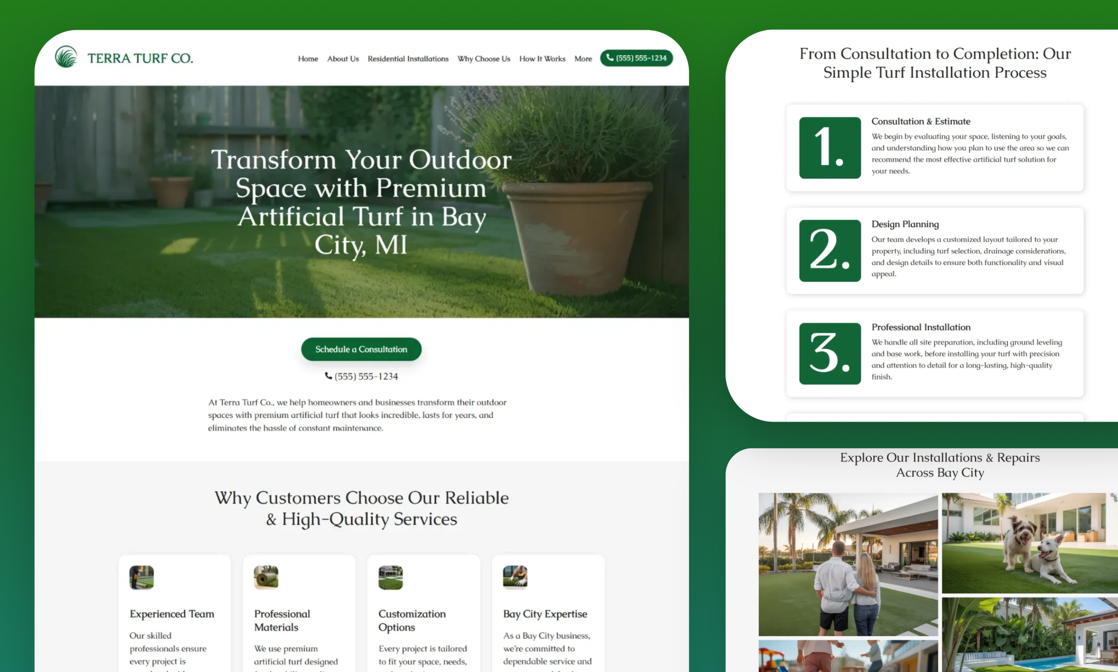 Preview of website template Terra Turf Co.