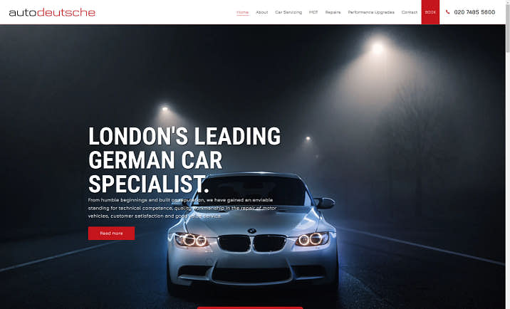 An example of an auto repair website.