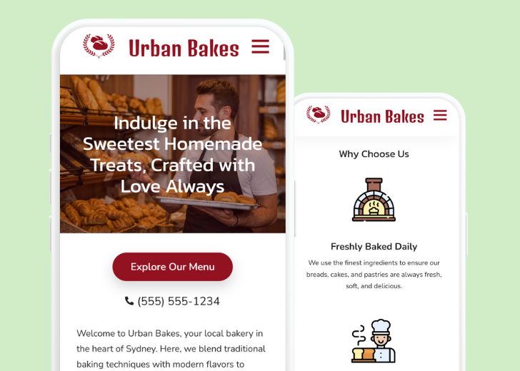 Revive Detailing and Spotless Touch landing pages in two smartphones, side by side, showing mobile view of the websites