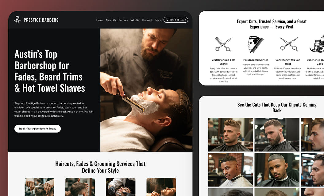 Prestige Barbers Website Template