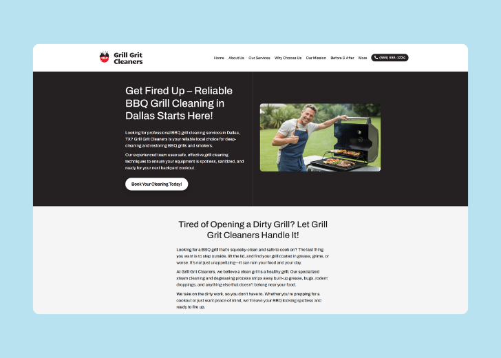 Revive Detailing landing page with the tagline 'Elevate the appearance and condition of your vehicle with Revive Detailing' with a picture of a shiny red car