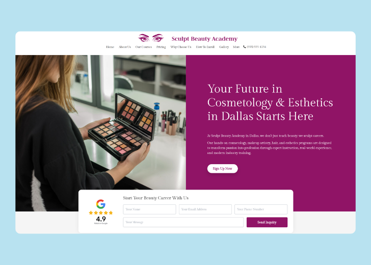 Revive Detailing landing page with the tagline 'Elevate the appearance and condition of your vehicle with Revive Detailing' with a picture of a shiny red car