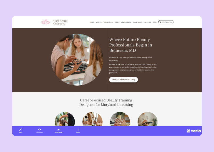 Screenshot of Zarla Editor's UI for selecting fonts and color palettes and uploading custom images