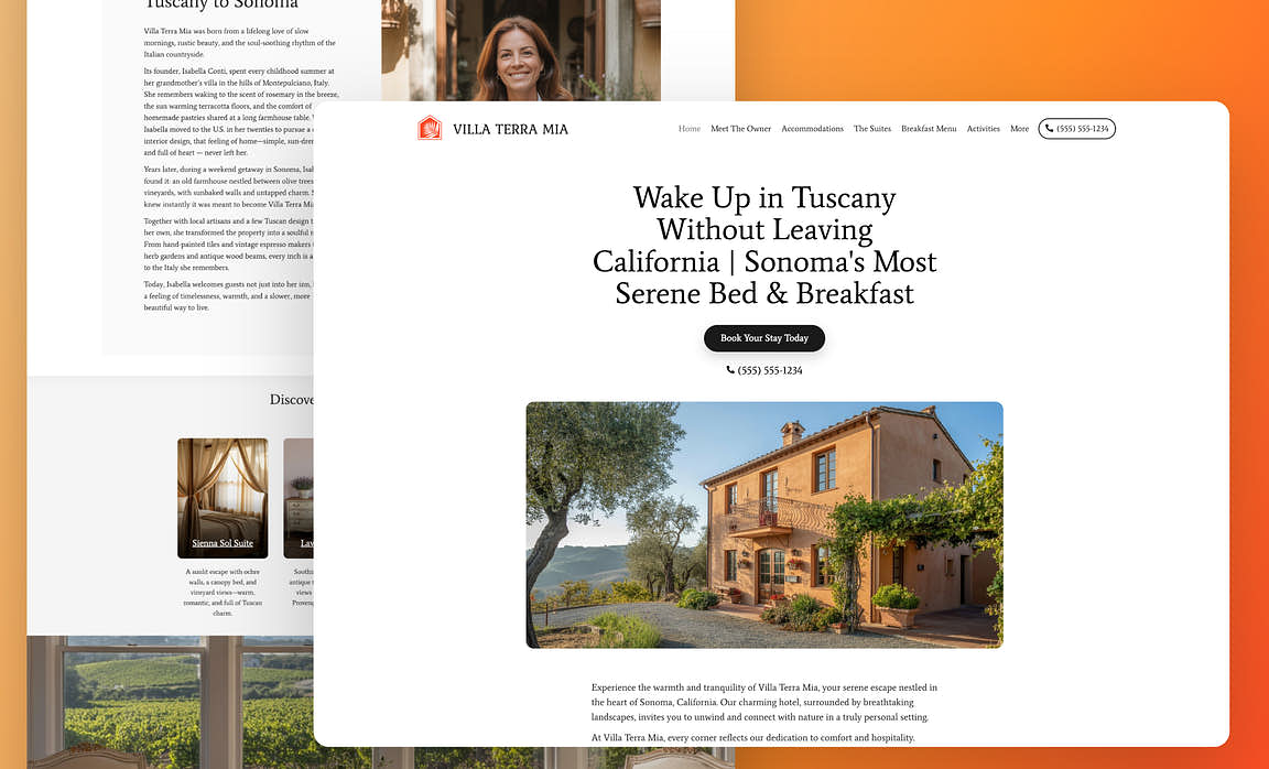 AI Website Builder for Bed and Breakfasts Zarla
