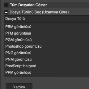 Bir dosya uzantısı seçin.